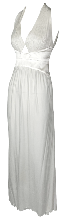 C. S/S 2002 Christian Dior by John Galliano Ivory 1940's Pin-Up Marilyn Monroe Style Maxi Dress