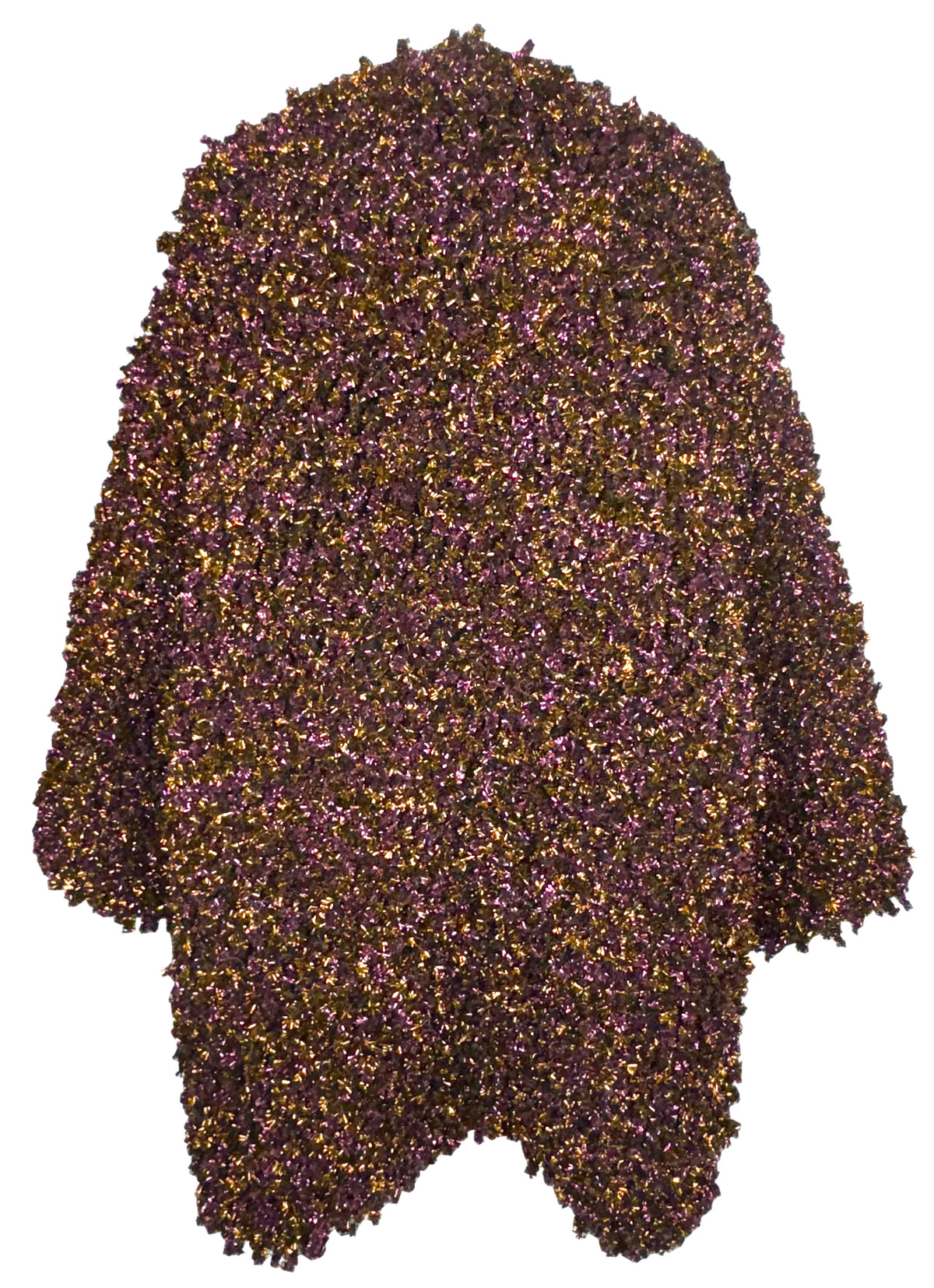RARE 2002 Christian Dior x John Galliano Haute Couture Bronze & Purple Glitter Knit Cocoon Coat Jacket