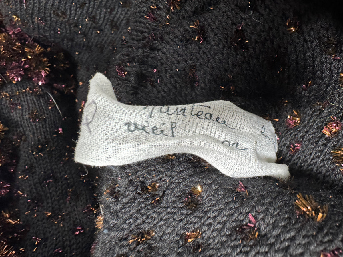 RARE 2002 Christian Dior x John Galliano Haute Couture Bronze & Purple Glitter Knit Cocoon Coat Jacket