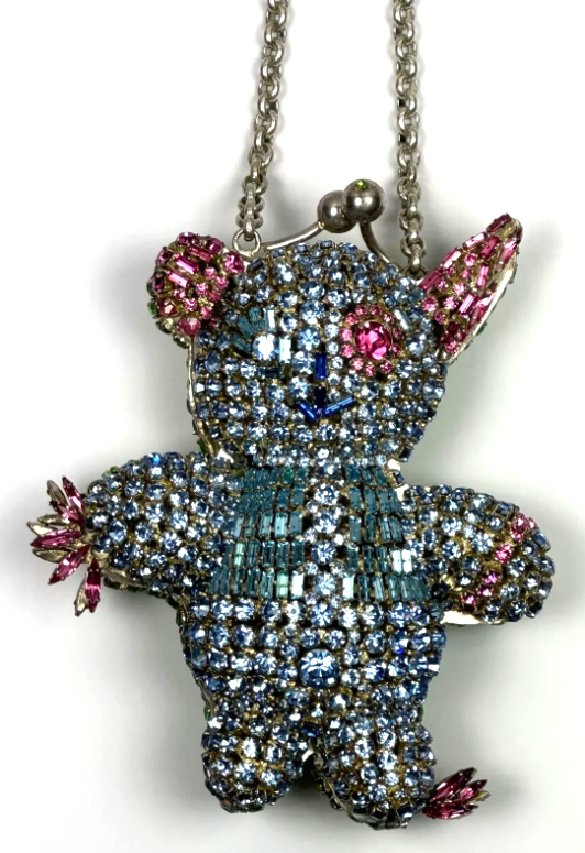 2002 Christian Lacroix Haute Couture Crystal Teddy Bear Minaudiere Handbag Clutch