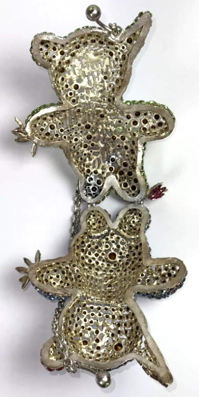 2002 Christian Lacroix Haute Couture Crystal Teddy Bear Minaudiere Handbag Clutch