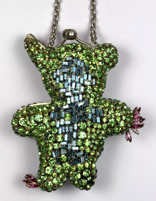 2002 Christian Lacroix Haute Couture Crystal Teddy Bear Minaudiere Handbag Clutch
