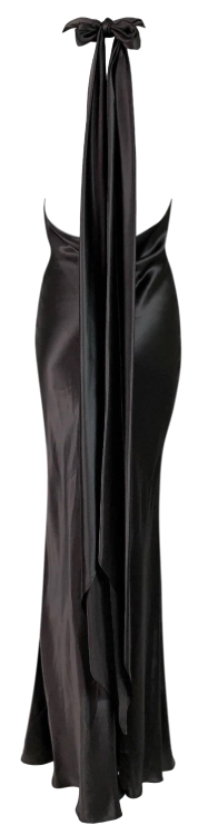 F/W 2002 Dolce & Gabbana Old Hollywood 1940's Style Brown Liquid Satin Plunging Mermaid Halter Gown Dress