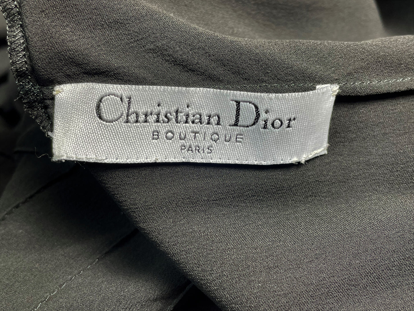 F/W 2002 Christian Dior by John Galliano Sheer Black Silk 1920's Style Plunging Dress