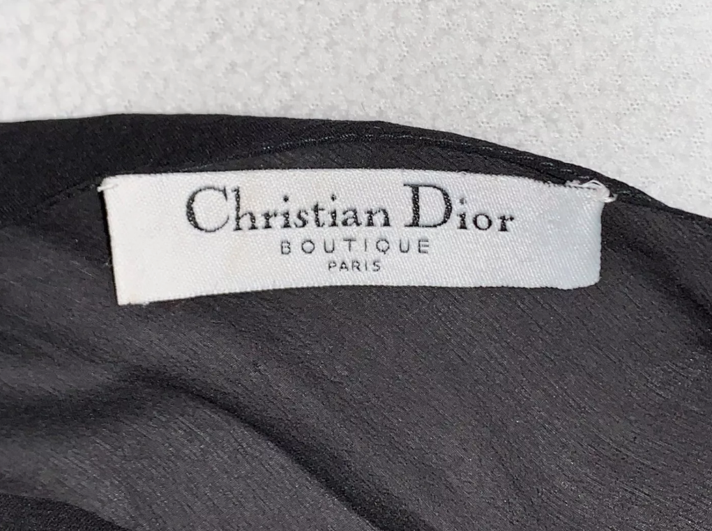 F/W 2002 Christian Dior by John Galliano Runway Plunging 1920's Style Sheer Black Silk Mermaid Maxi Dress