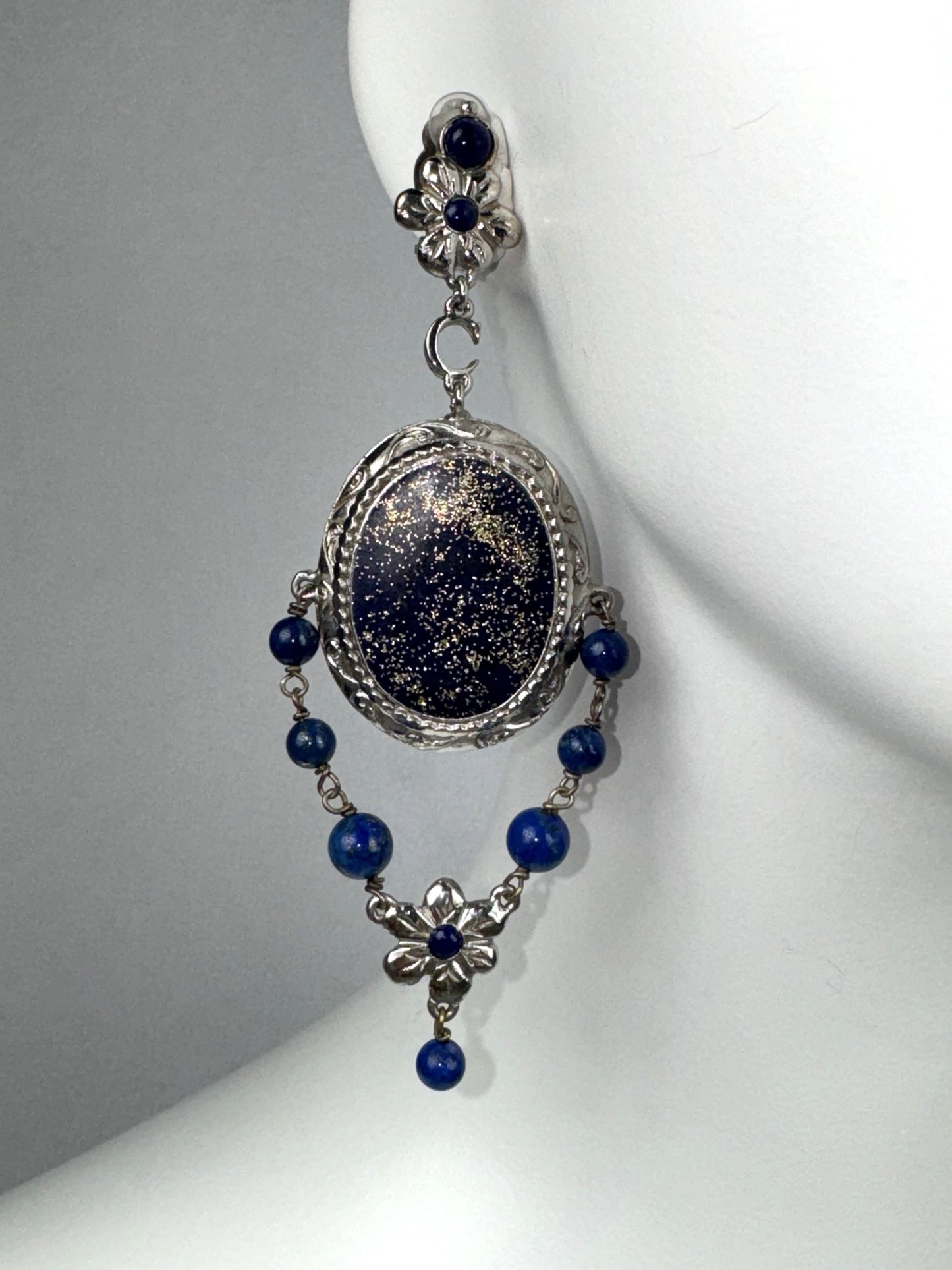 F/W 2002 Christian Dior by John Galliano Large Blue Lapis Chandelier Earrings