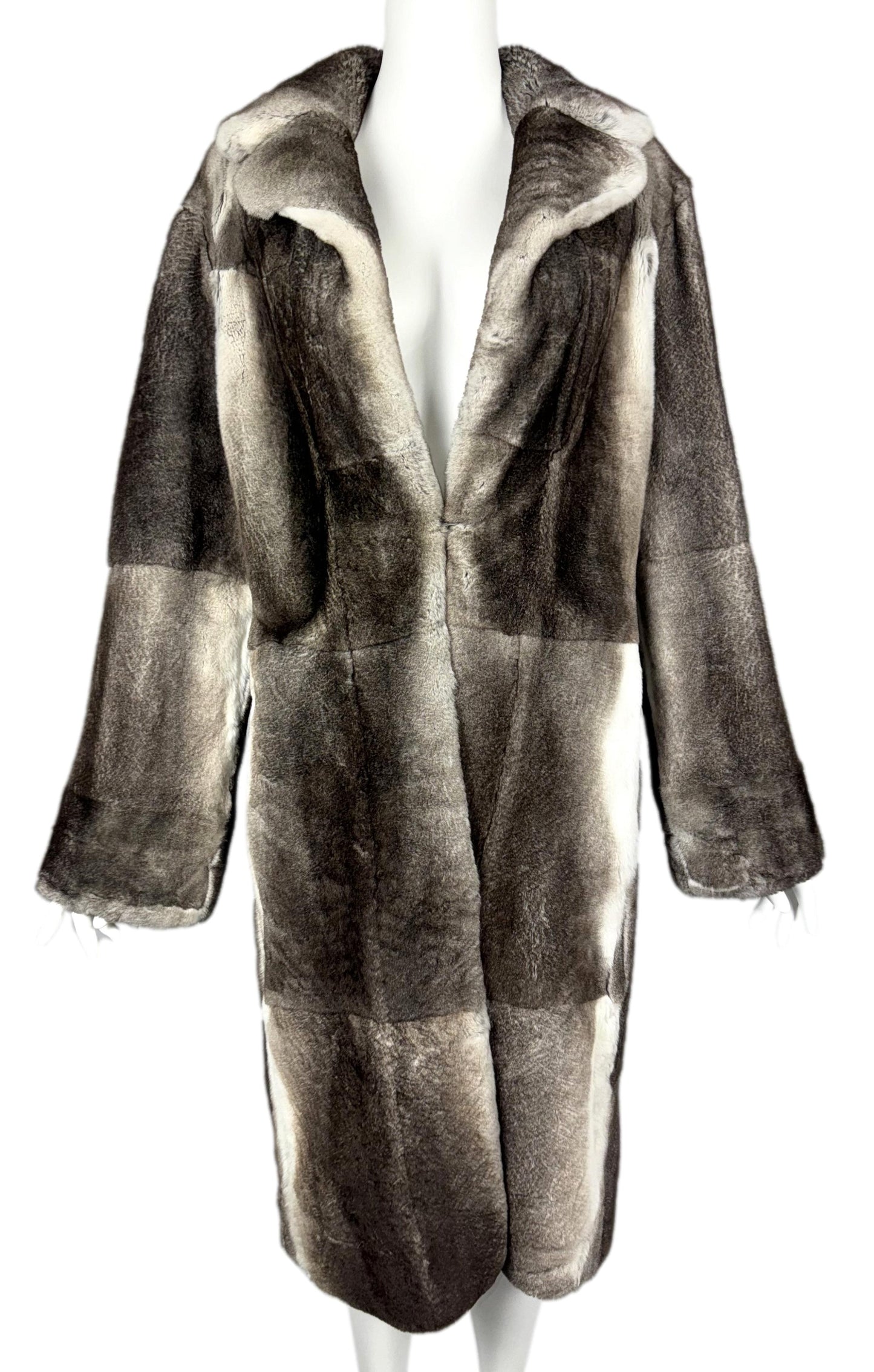 F/W 2002 Christian Dior by John Galliano Gray Orylag Chinchilla Fur Long Coat