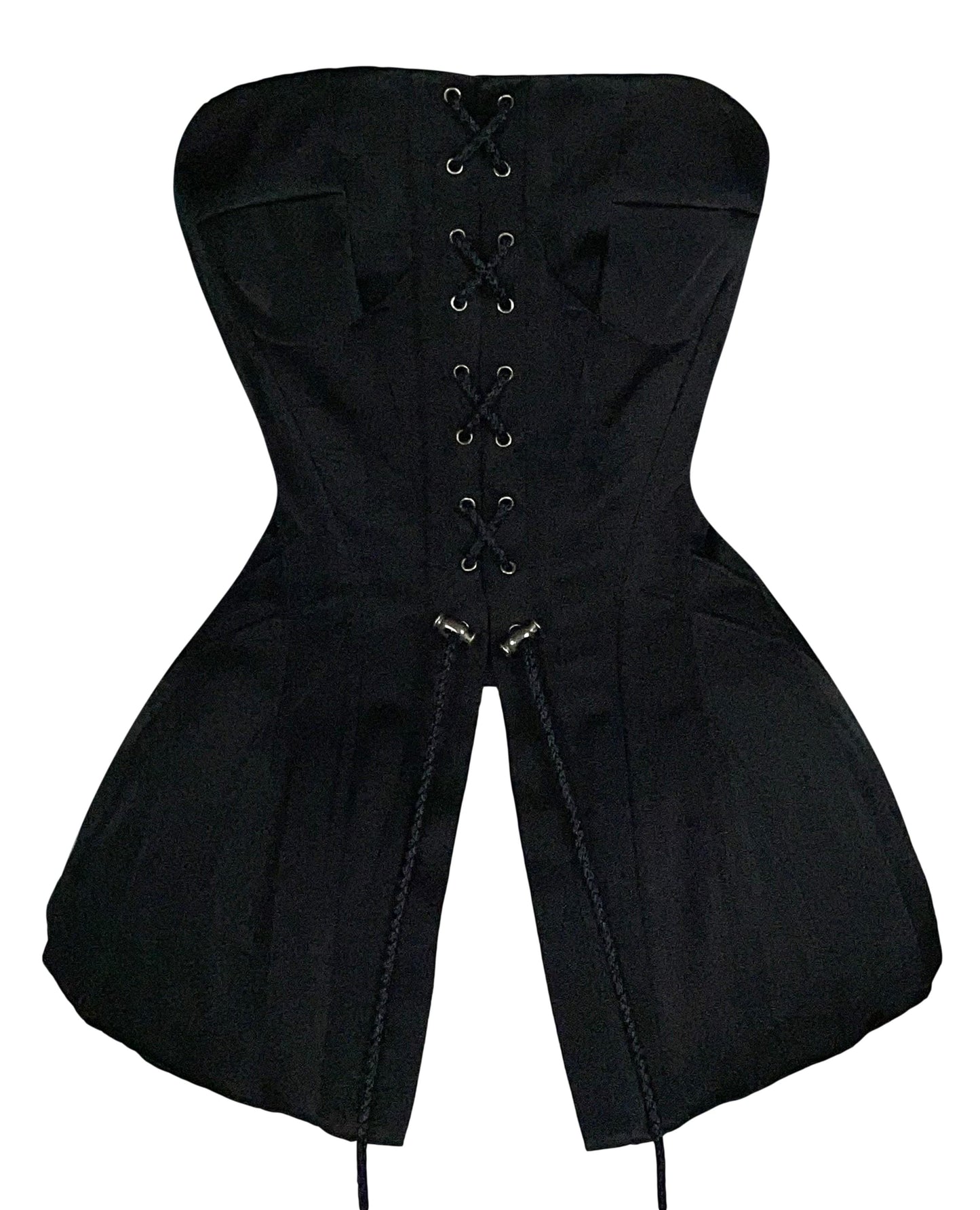 F/W 2002 John Galliano Black Wasp Waist Pin-Up Corset Top
