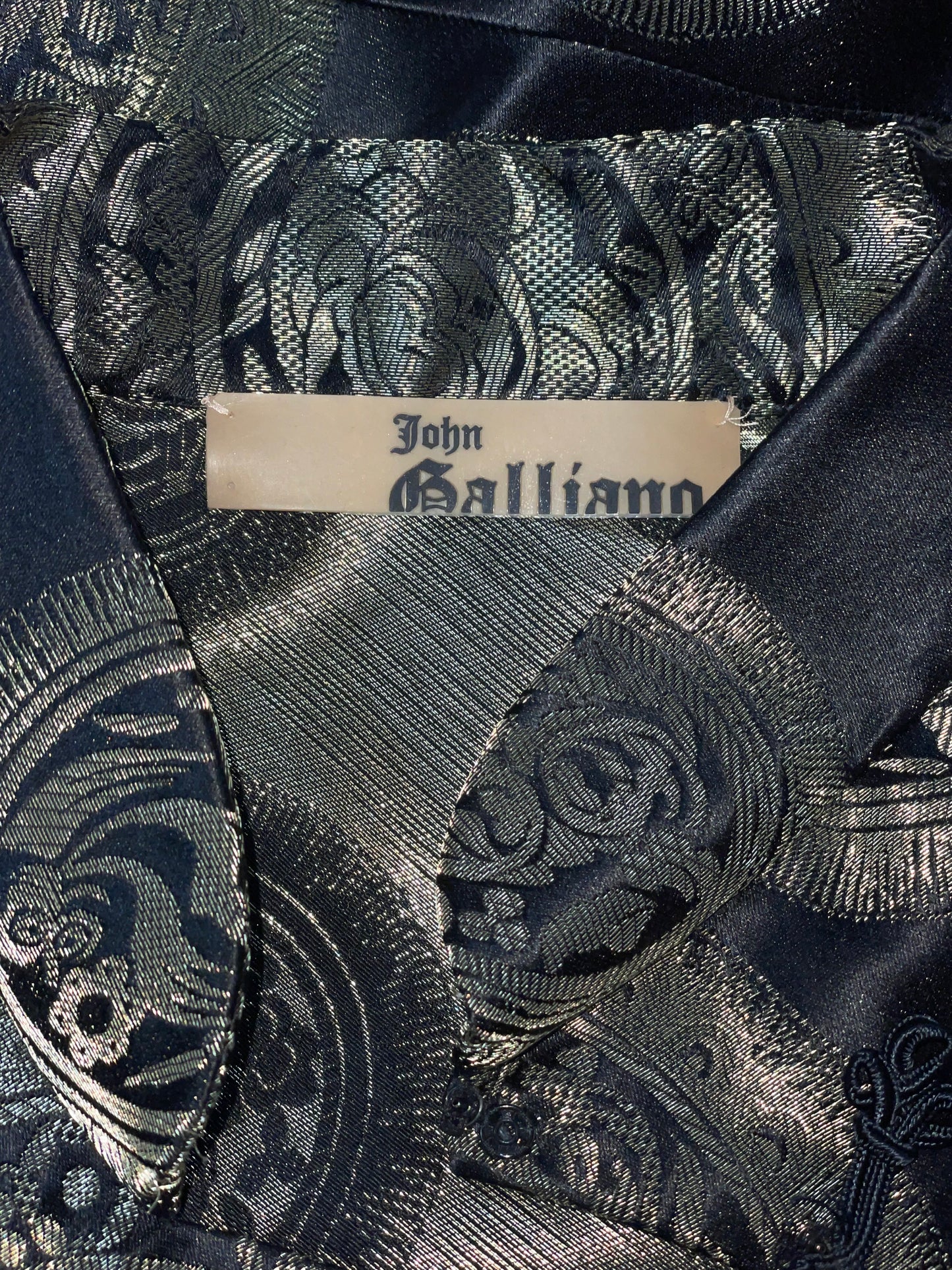 F/W 2002 John Galliano Cheongsam Chinoiserie Black & Gold Mermaid Gown Dress