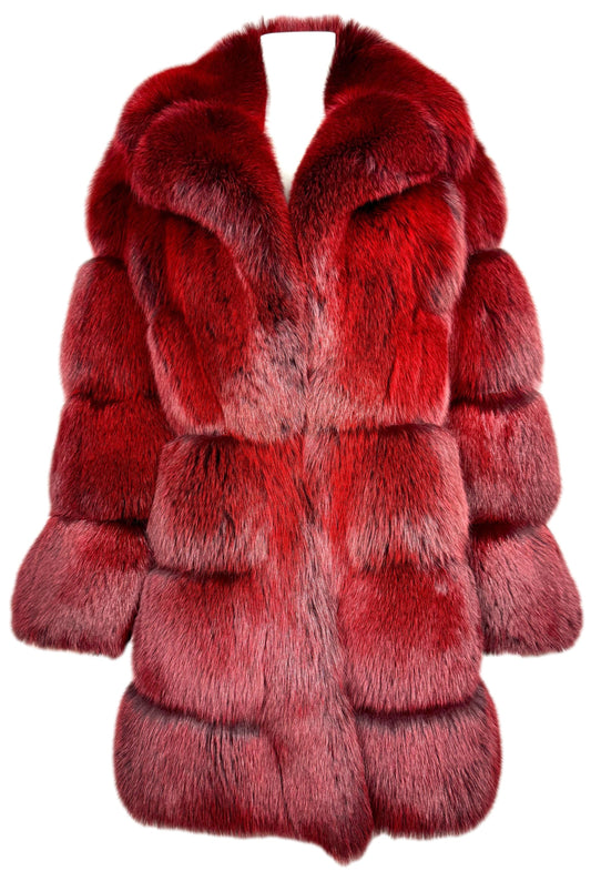 F/W 2002 Roberto Cavalli Red Fox Fur Chubby Jacket Coat w Python Snakeskin