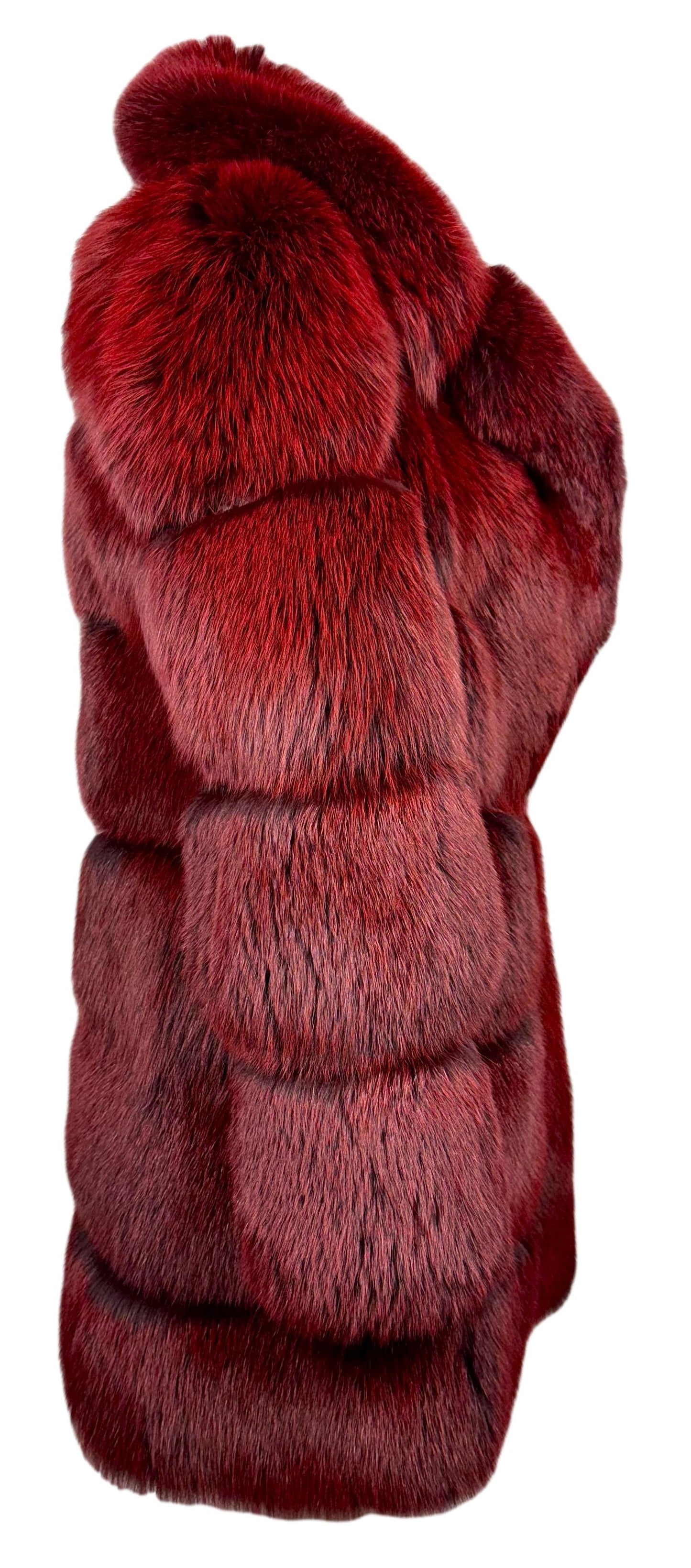 F/W 2002 Roberto Cavalli Red Fox Fur Chubby Jacket Coat w Python Snakeskin