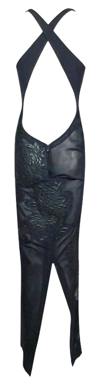 F/W 2002 Roberto Cavalli Runway Black Bodycon Bandage Column Maxi Dress