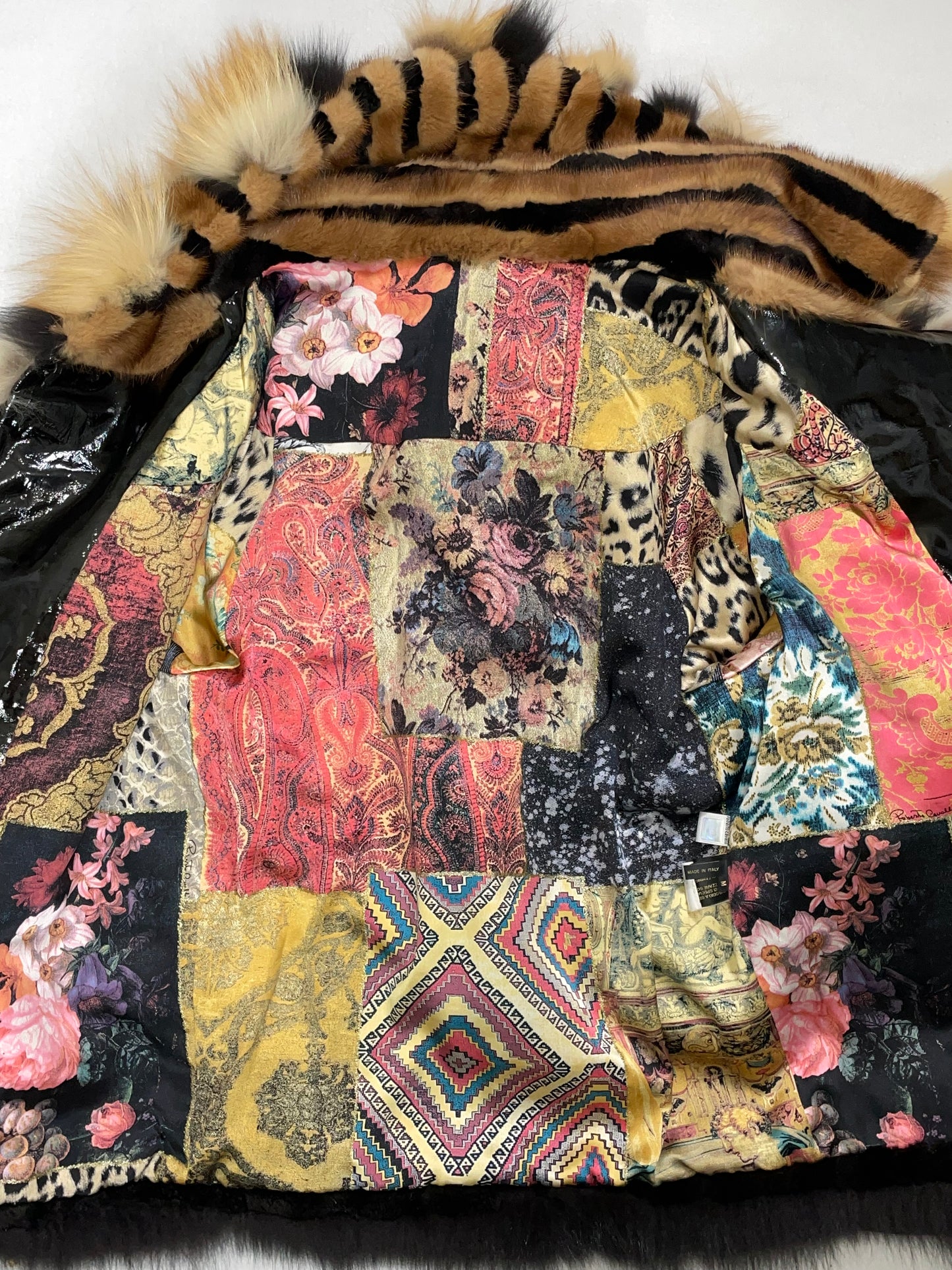 F/W 2002 Roberto Cavalli Runway Hooded Mink & Fox Fur Coat Jacket
