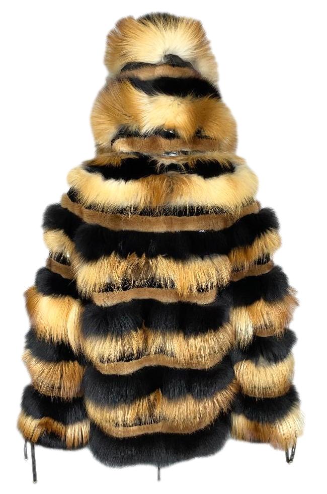 F/W 2002 Roberto Cavalli Runway Hooded Mink & Fox Fur Coat Jacket