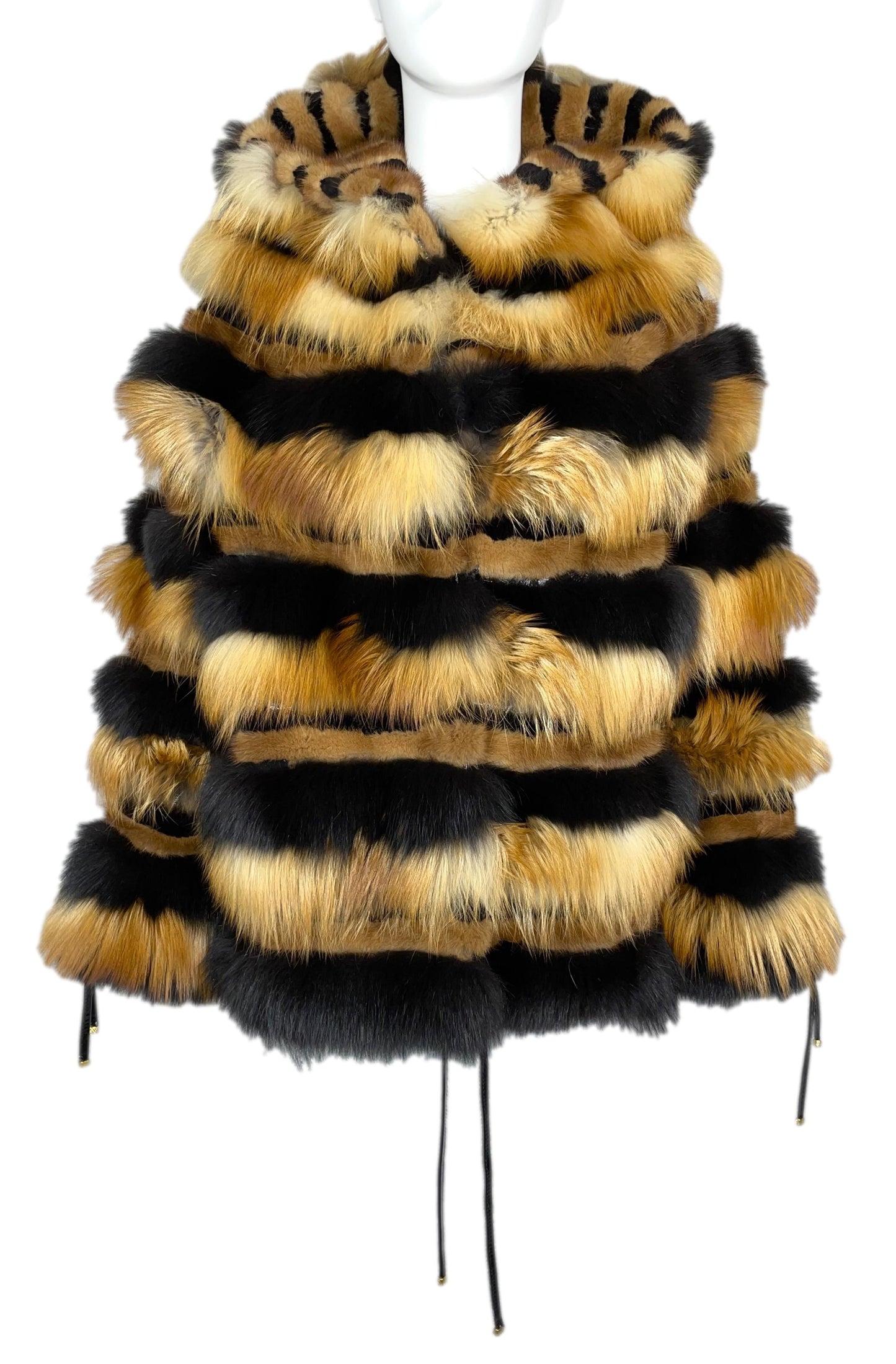 F/W 2002 Roberto Cavalli Runway Hooded Mink & Fox Fur Coat Jacket