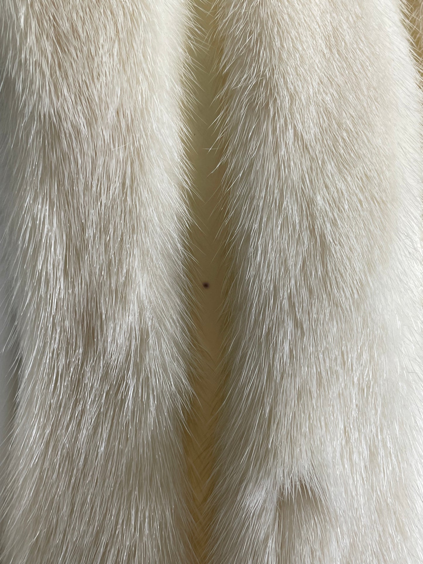 F/W 2002 Roberto Cavalli Runway Ivory Mink Fur High Collar Vest Dress Coat