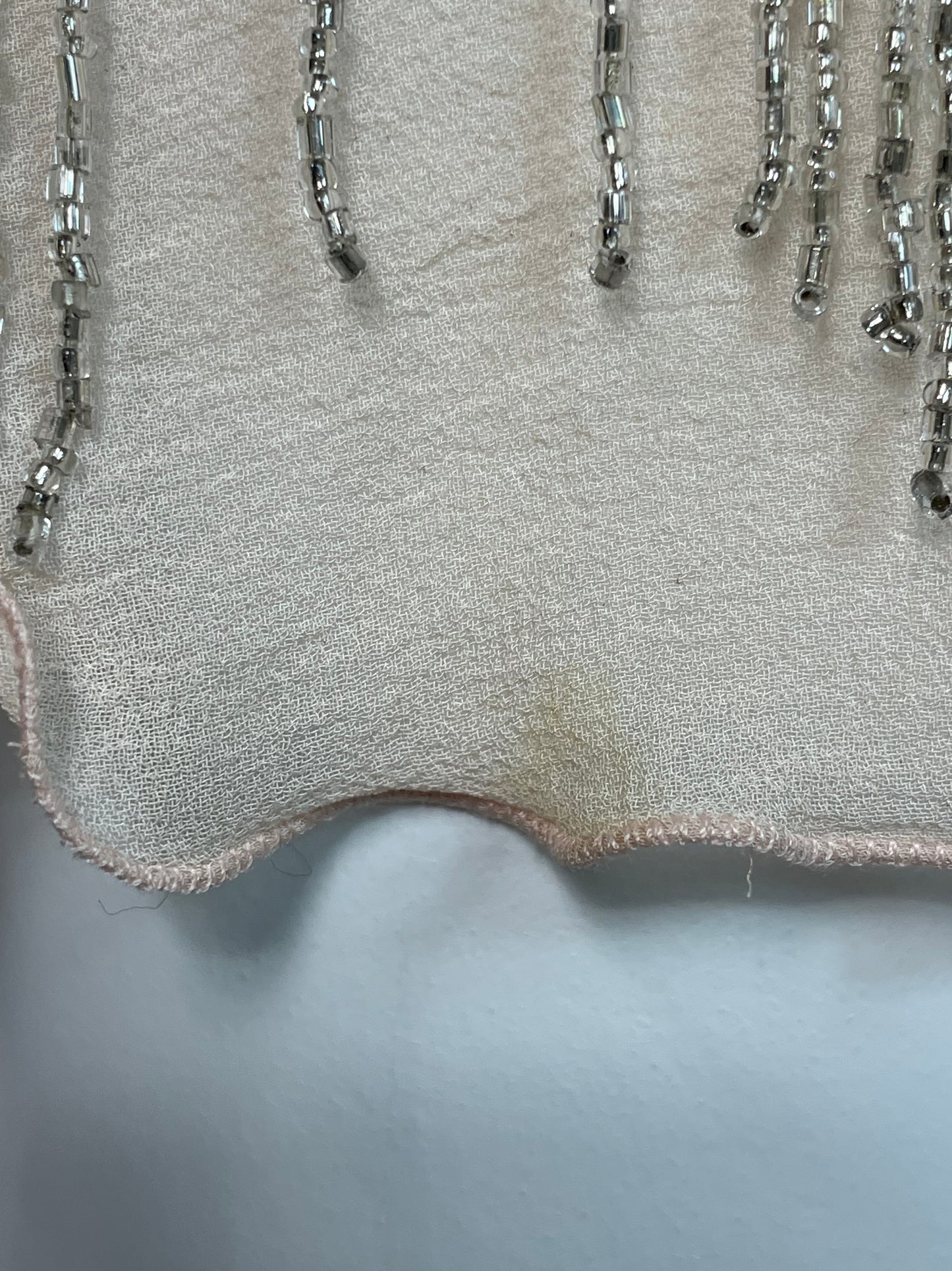 F/W 2002 Roberto Cavalli Sheer Pastel Pink Silk Crystal Beaded Fringe Mini Dress