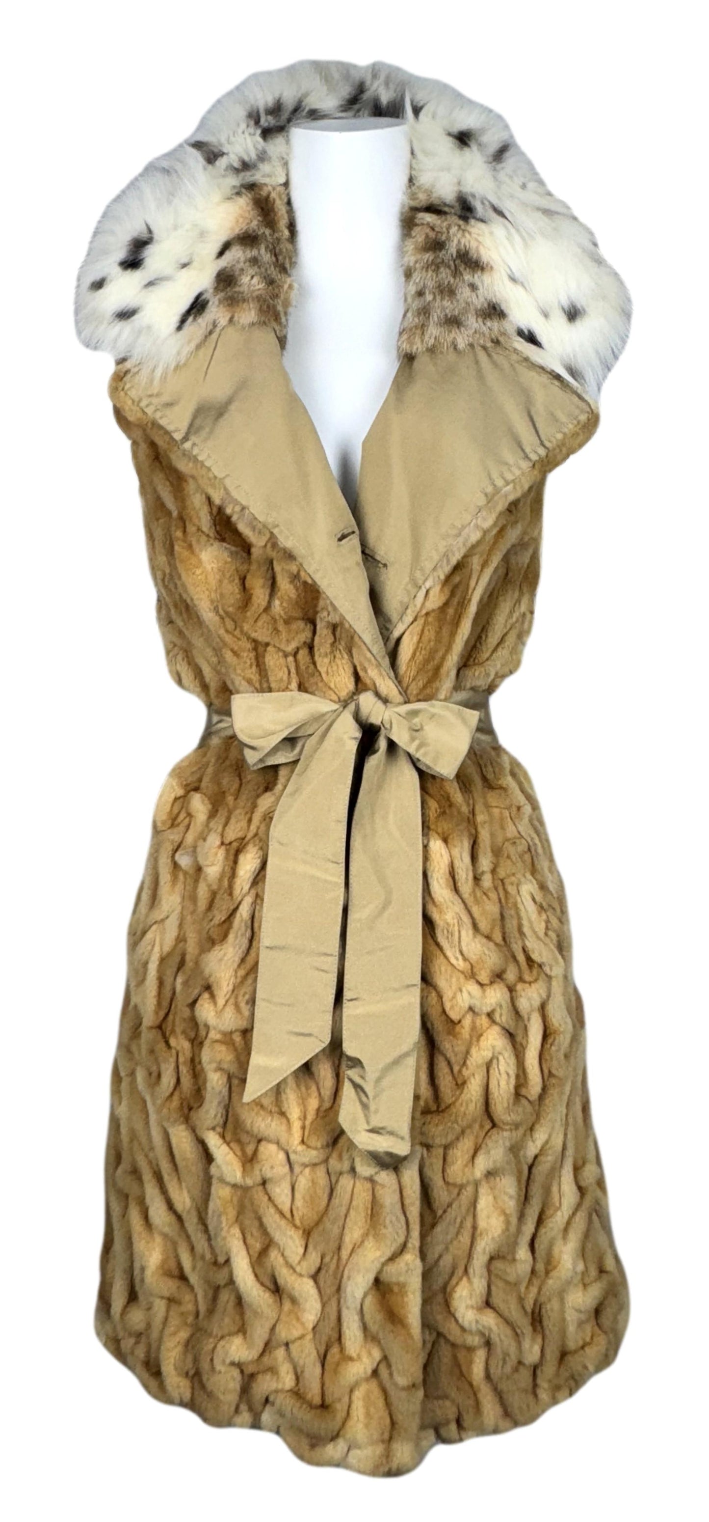 F/W 2002 Valentino Runway Weasel & Lynx Fur Reversible Dress Vest Jacket
