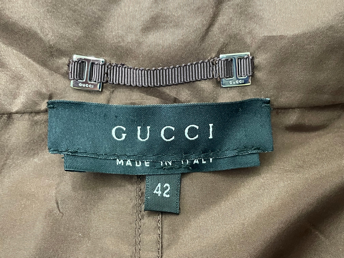 F/W 2002 Gucci by Tom Ford Brown Silk Baggy Kimono Jacket