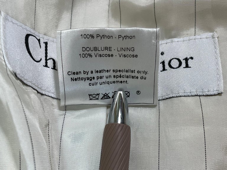 S/S 2002 Christian Dior by John Galliano Runway Beige Python Trench Coat Jacket