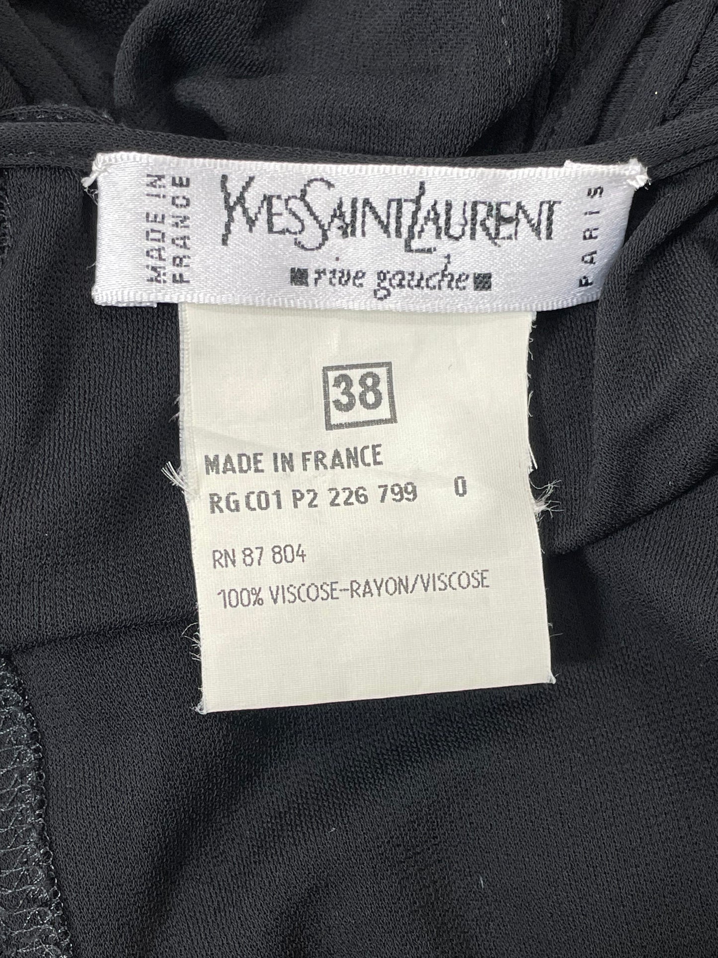 S/S 2003 Yves Saint Laurent by Tom Ford Cut-Out Plunging Black Maxi Dress