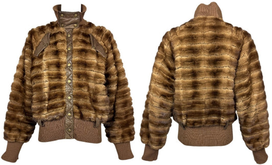 F/W 2004 Christian Dior x John Galliano Brown Mink Fur Bomber Jacket Coat