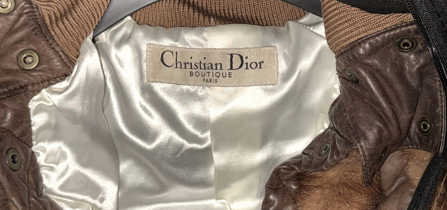 F/W 2004 Christian Dior x John Galliano Brown Mink Fur Bomber Jacket Coat