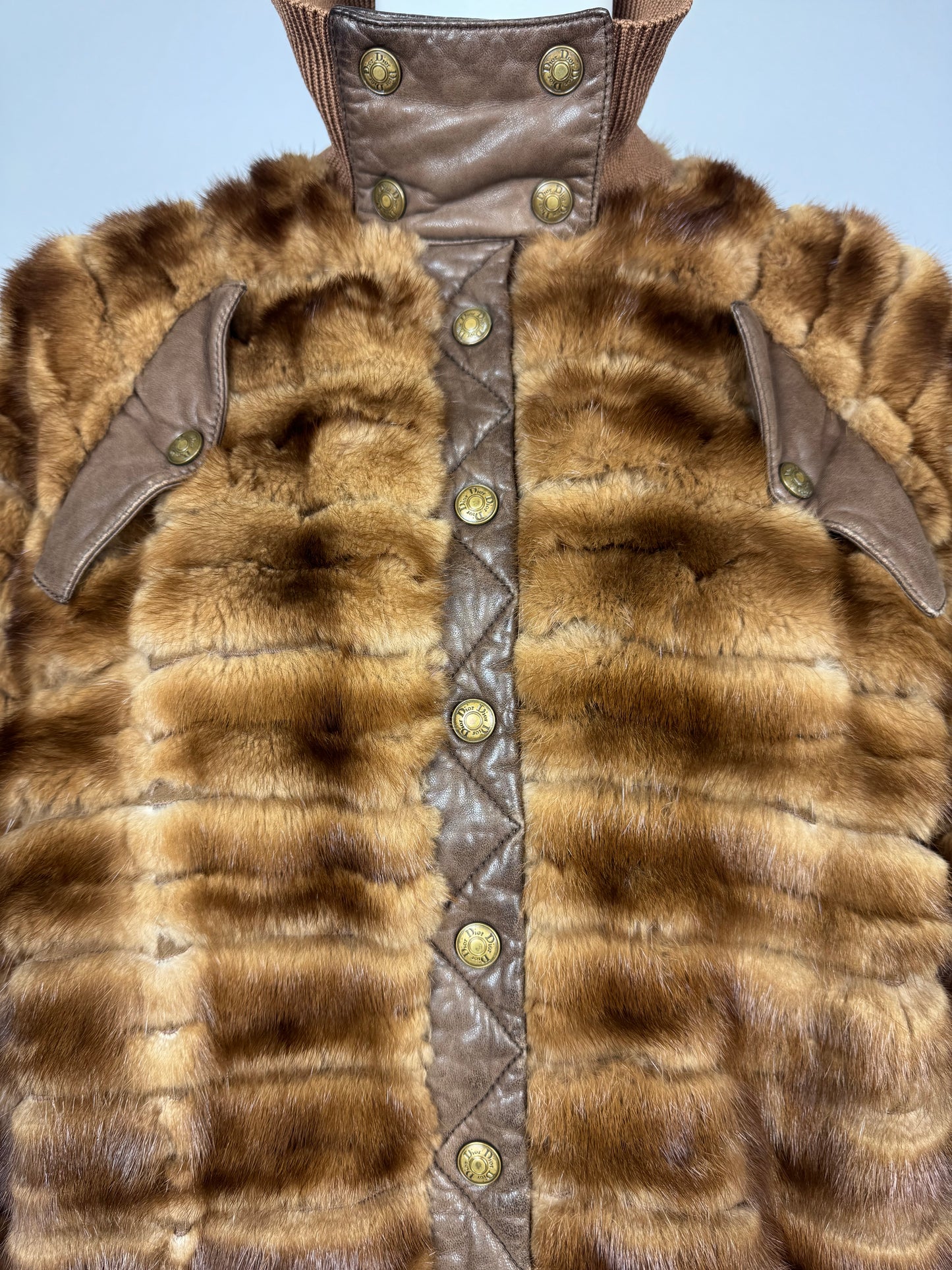 F/W 2004 Christian Dior x John Galliano Brown Mink Fur Bomber Jacket Coat