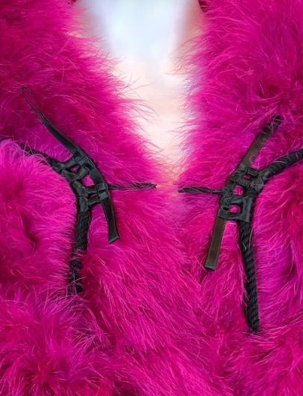 2003 Christian Dior by John Galliano Large Hot Pink Feather Wrap Boa