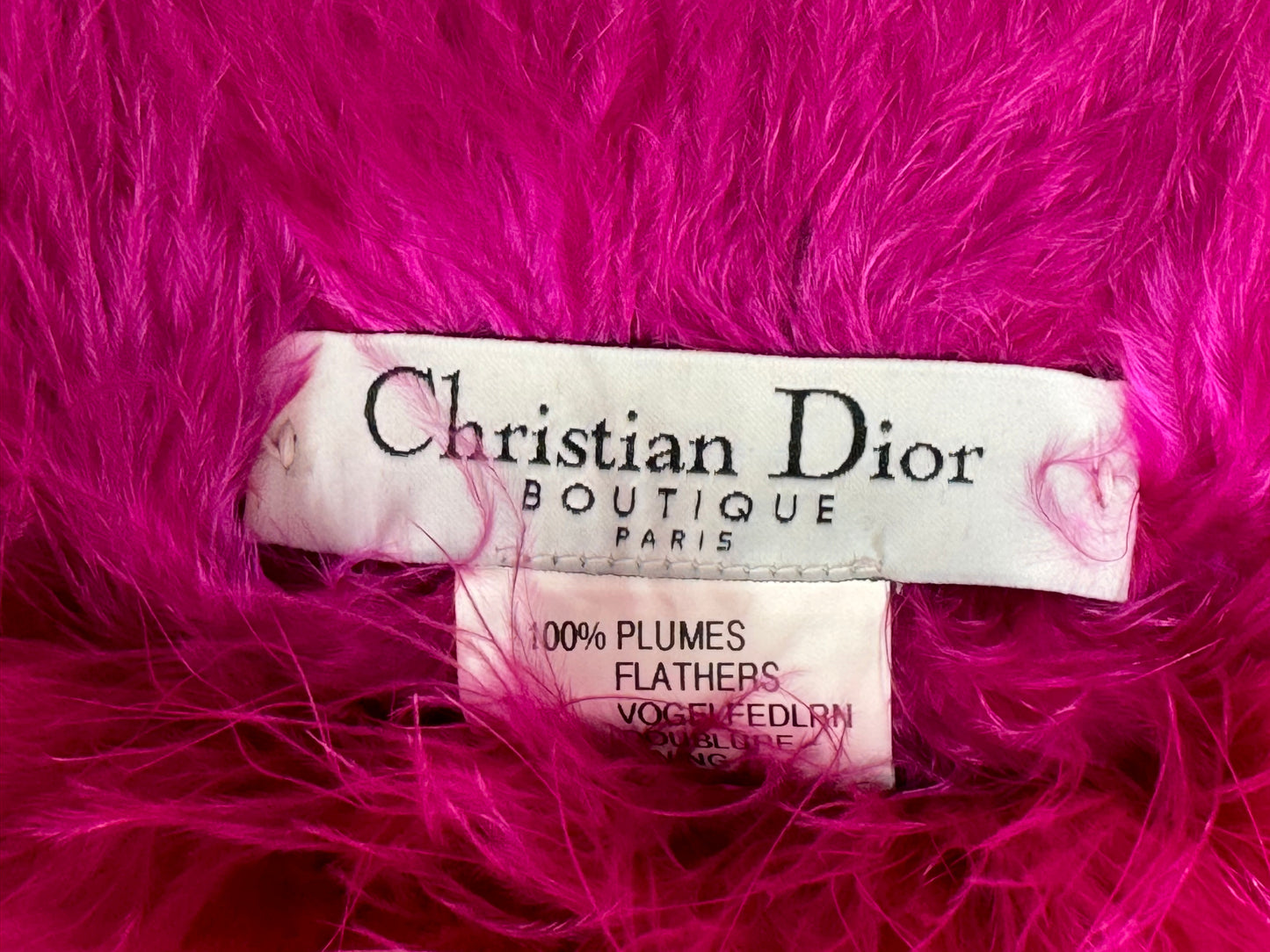 2003 Christian Dior by John Galliano Large Hot Pink Feather Wrap Boa
