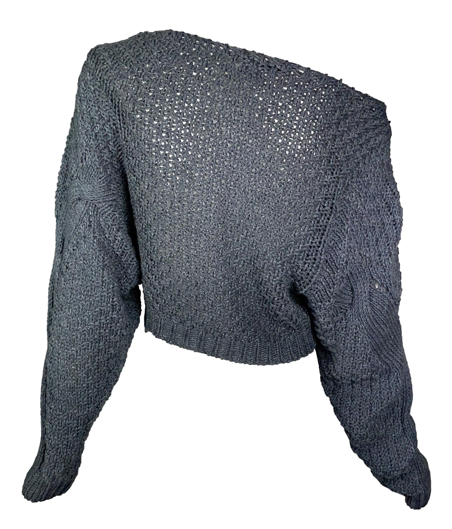 F/W 2003 Balenciaga by Nicolas Ghesquière Gray Knit Baggy Cropped Sweater Top