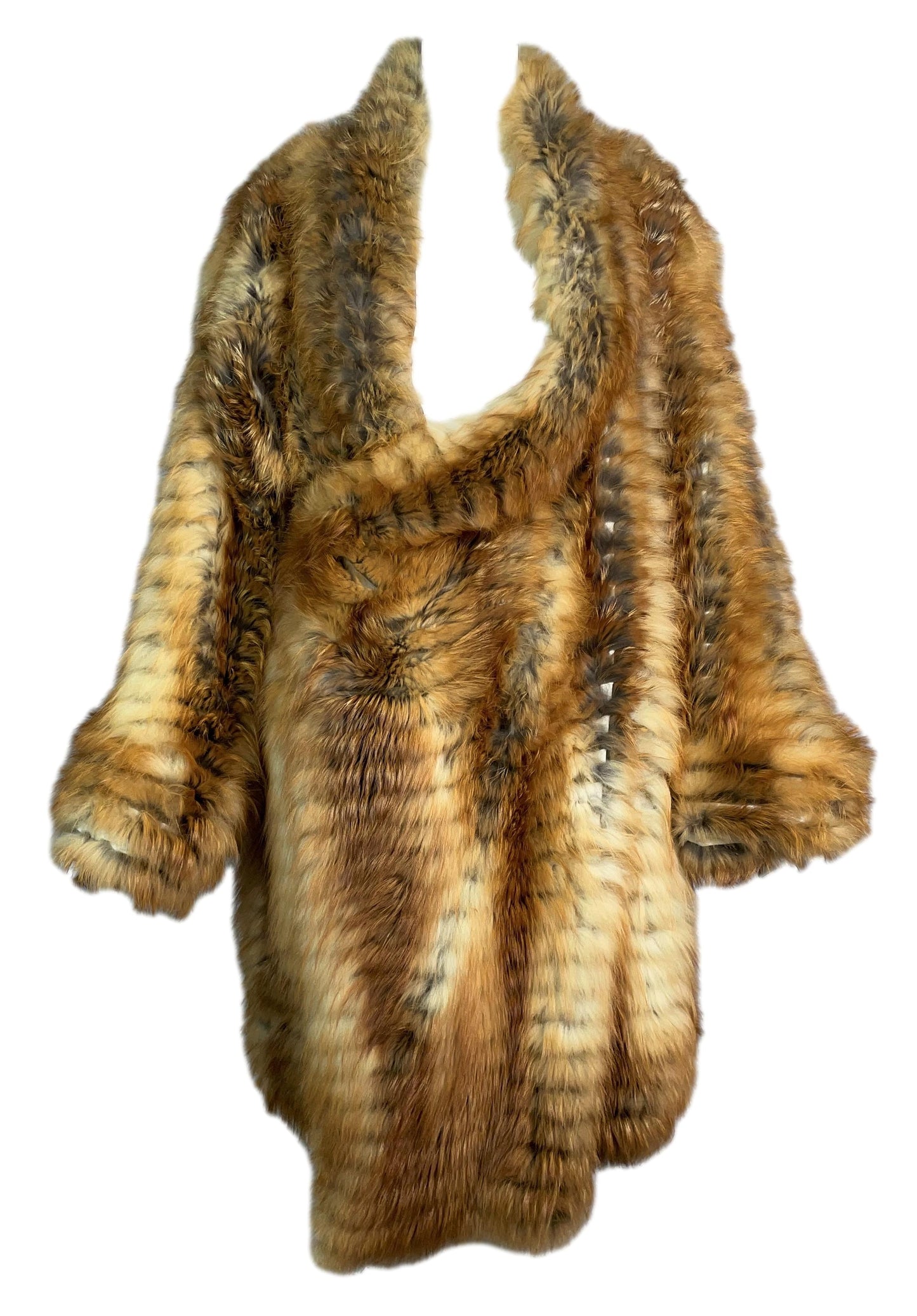 F/W 2003 Christian Dior by John Galliano Baggy Red Fox Fur Coat Jacket
