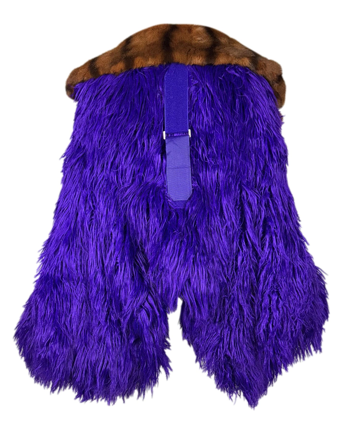 F/W 2003 Dolce & Gabbana Runway Shaggy Purple Bondage Buckles Sable Fur Coat Jacket