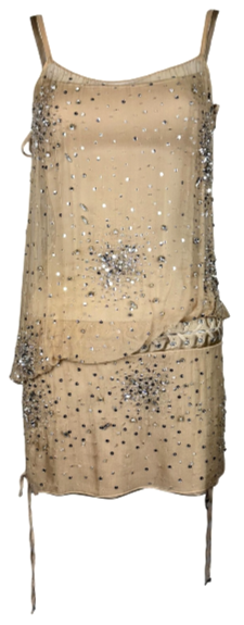 F/W 2003 Dolce & Gabbana Runway Sheer Nude Corset Crystal Embellished Mini Dress