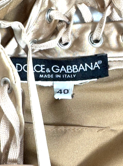 F/W 2003 Dolce & Gabbana Runway Sheer Nude Corset Crystal Embellished Mini Dress