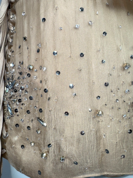 F/W 2003 Dolce & Gabbana Runway Sheer Nude Corset Crystal Embellished Mini Dress