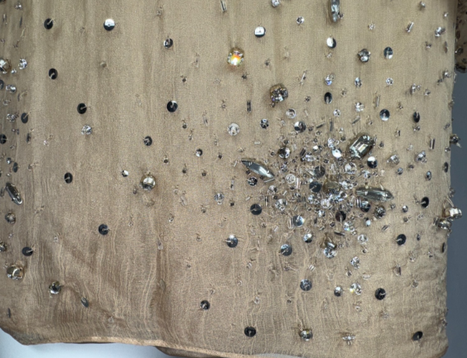 F/W 2003 Dolce & Gabbana Runway Sheer Nude Corset Crystal Embellished Mini Dress