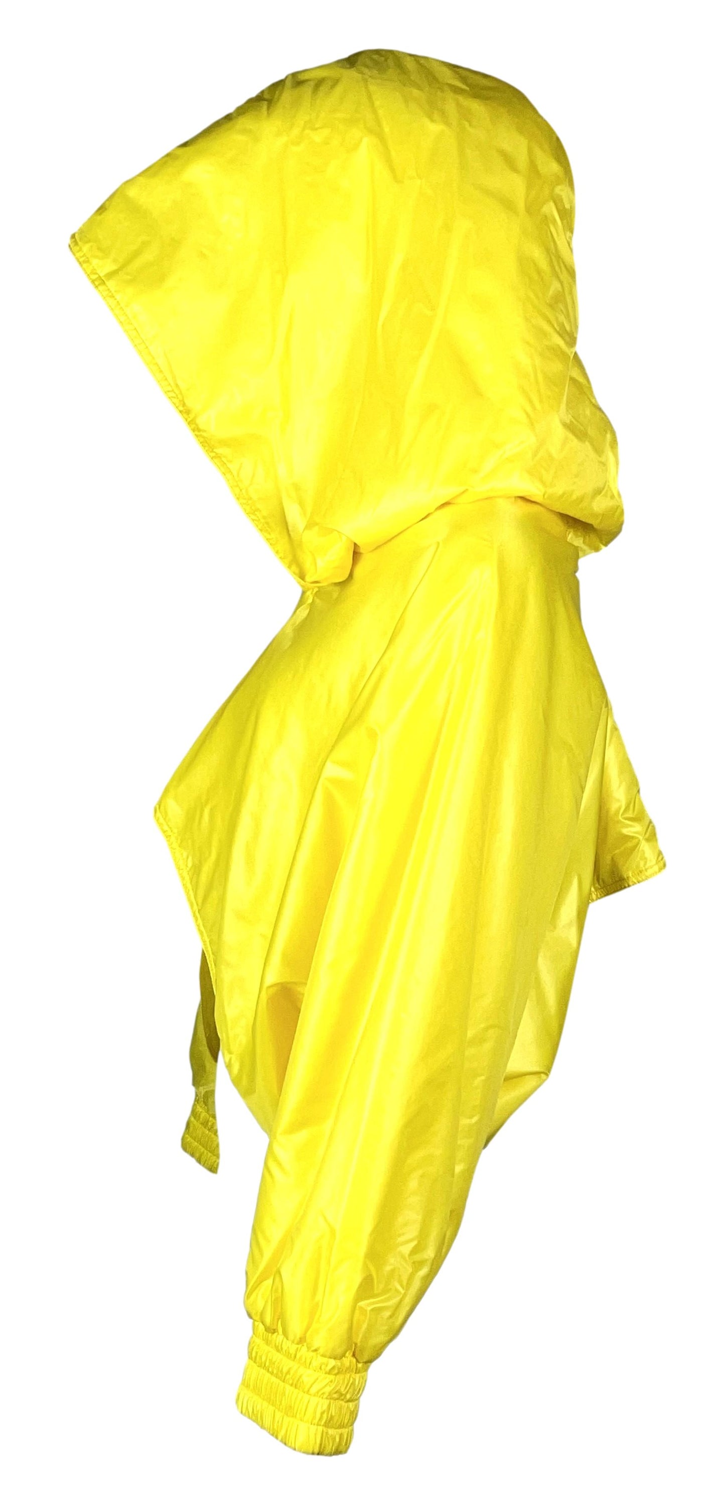 F/W 2003 Dolce & Gabbana Runway Neon Yellow Hooded Cropped Baggy Jacket