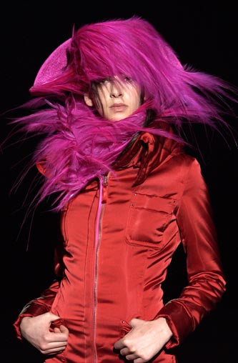 F/W 2003 Gianfranco Ferre Runway Red Silk Satin High Collar Fitted Maxi Coat Dress Jacket