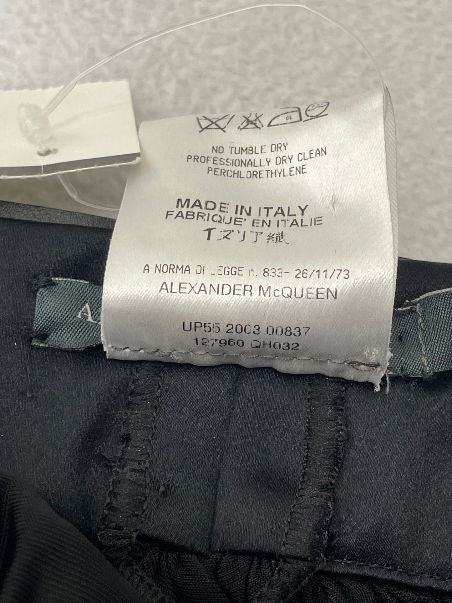 S/S 2003 Alexander McQueen Plunging Black Belted Backless Crop Top
