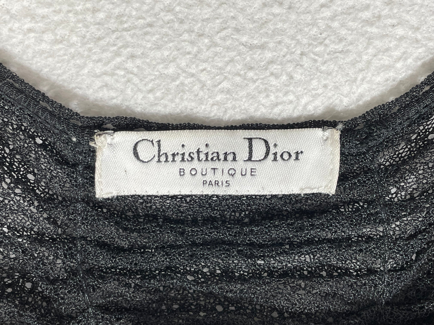 S/S 2003 Christian Dior by John Galliano Sheer Black Ruched Dress w Silver Buckles & Chain