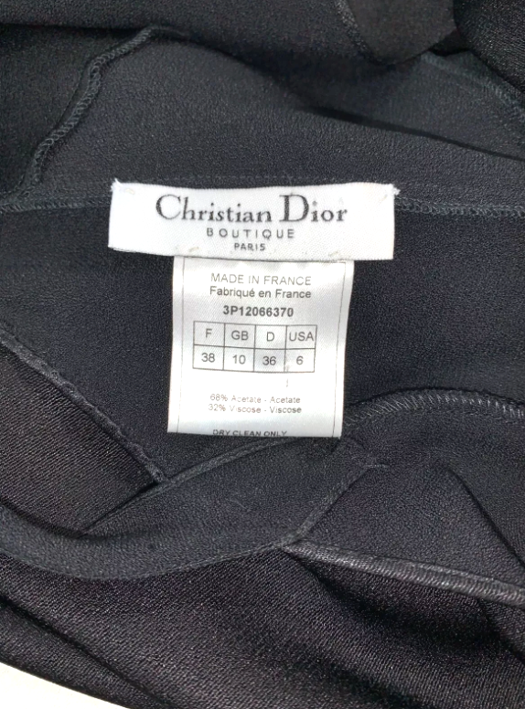 S/S 2003 Christian Dior by John Galliano Black Plunging Extra High Slit Maxi Dress