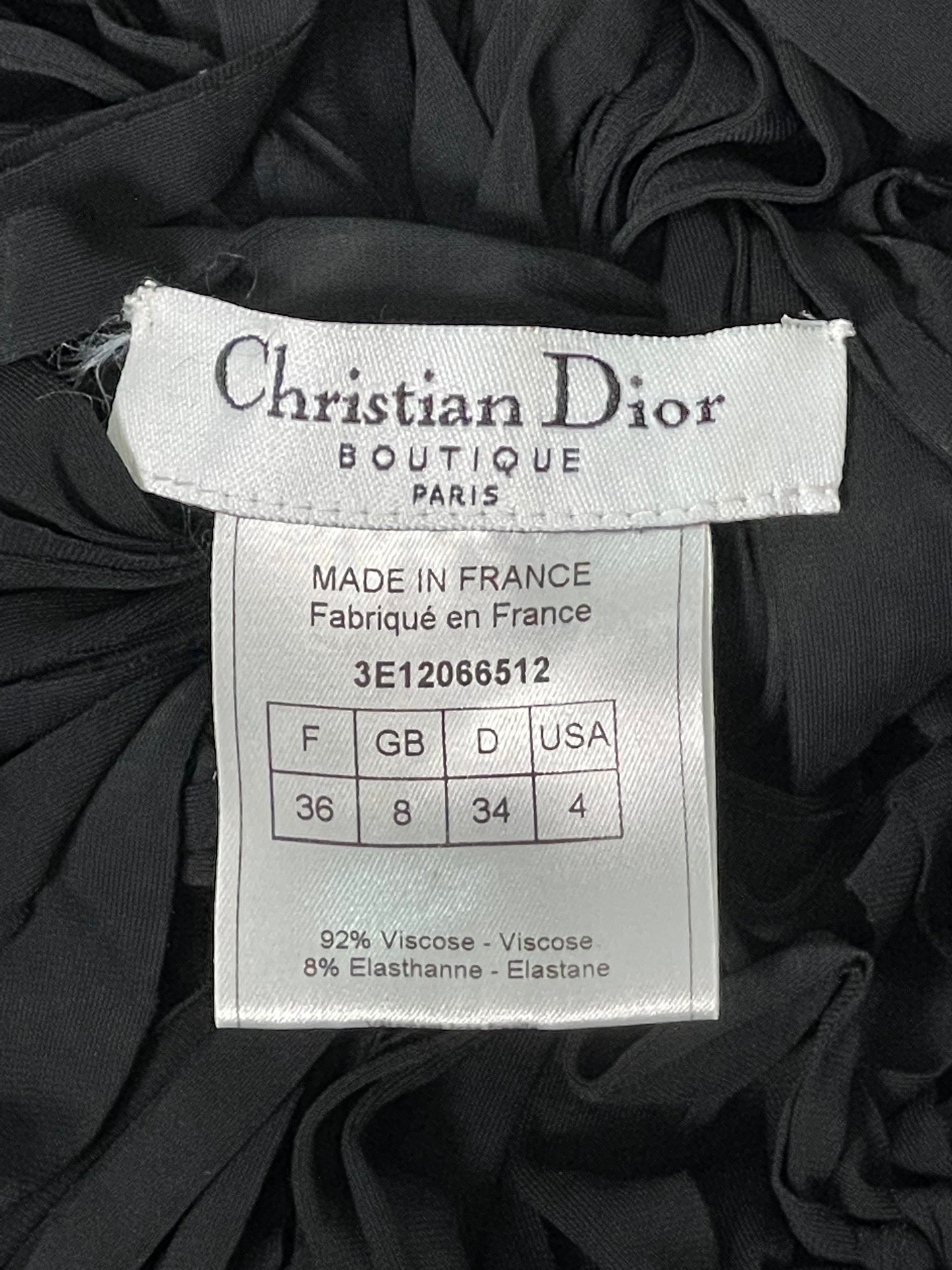 S/S 2003 Christian Dior by John Galliano Runway Sheer Black Knotted Mini Dress