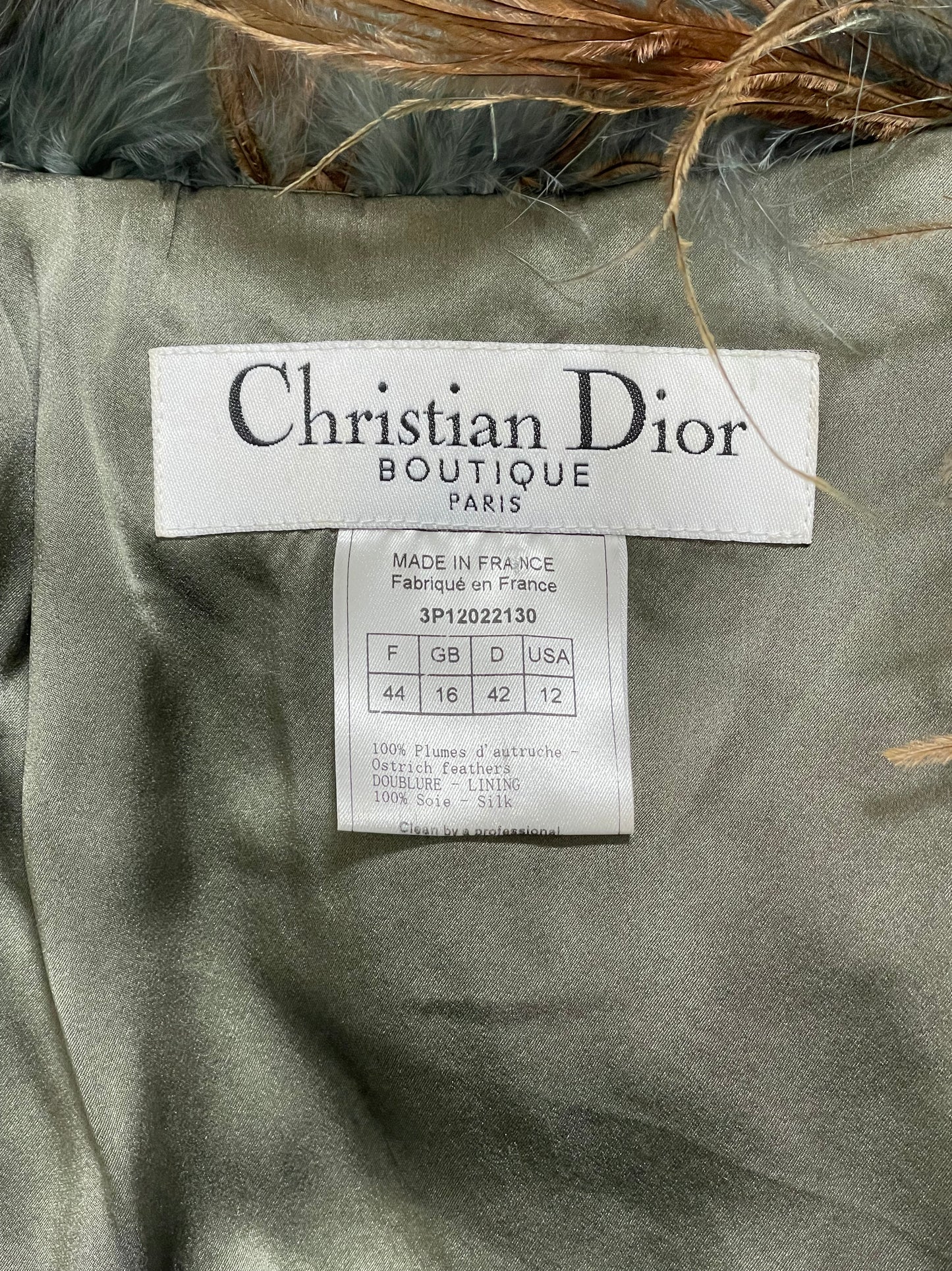 S/S 2003 Christian Dior by John Galliano Ombre Feather Cropped Jacket