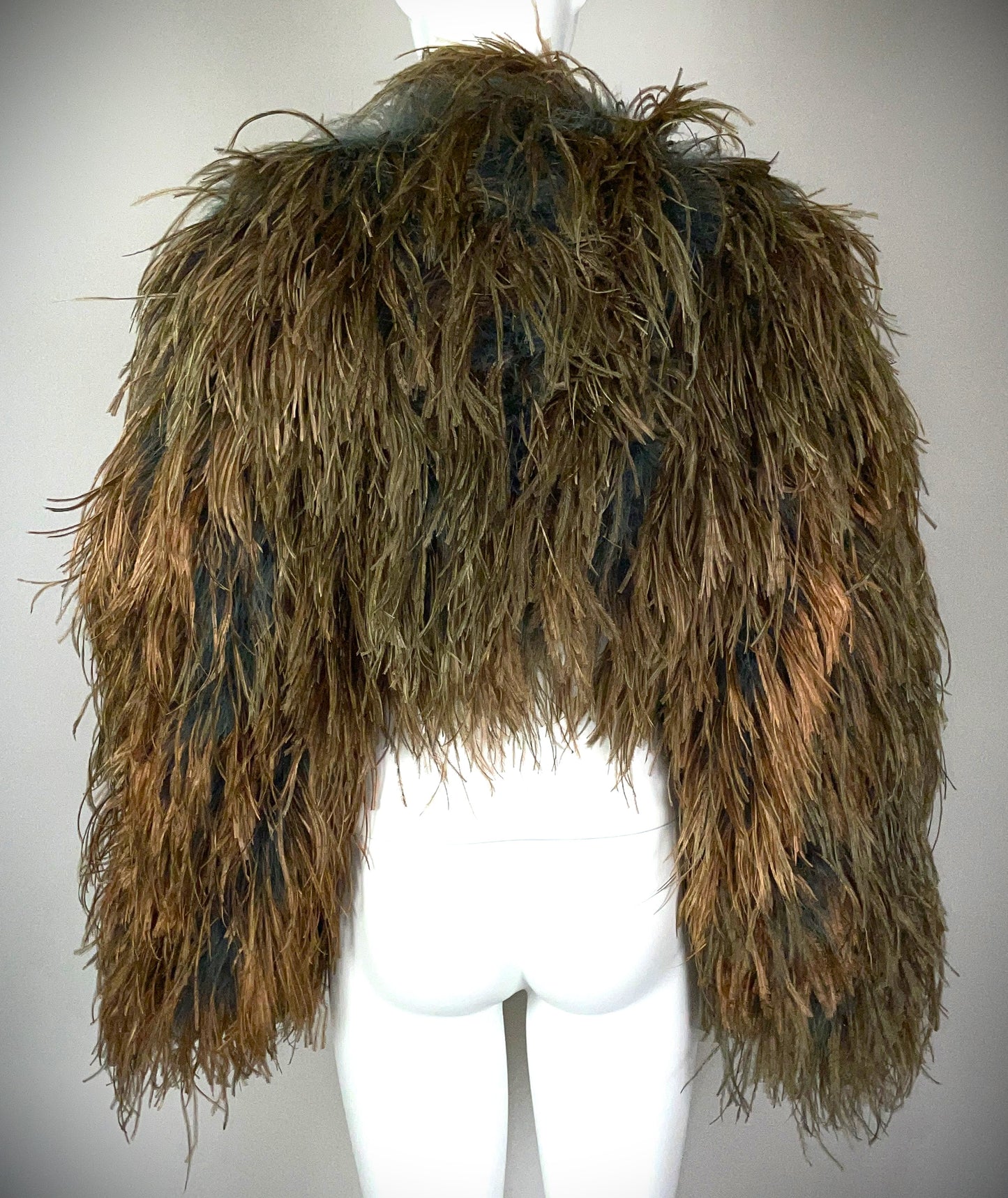 S/S 2003 Christian Dior by John Galliano Ombre Feather Cropped Jacket