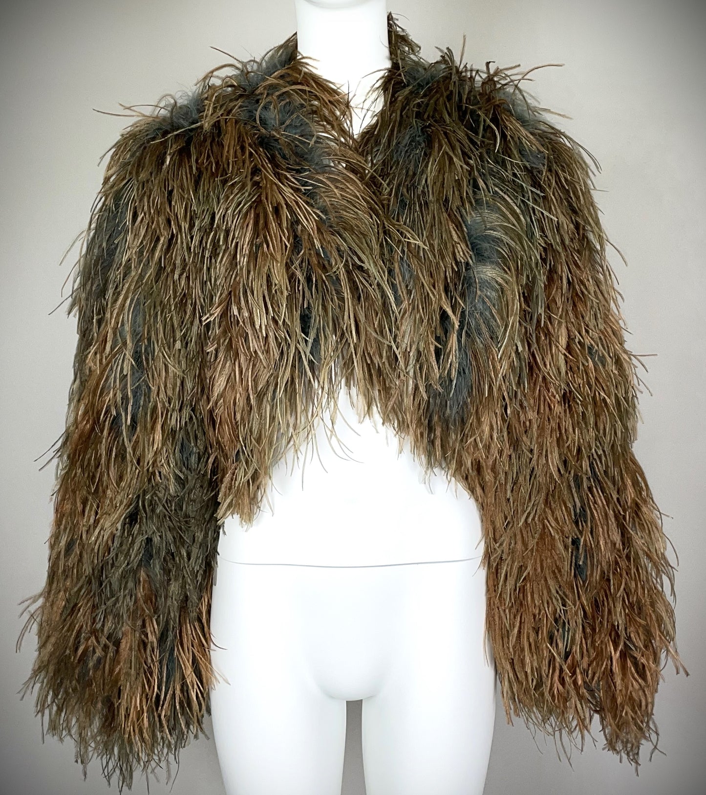 S/S 2003 Christian Dior by John Galliano Ombre Feather Cropped Jacket