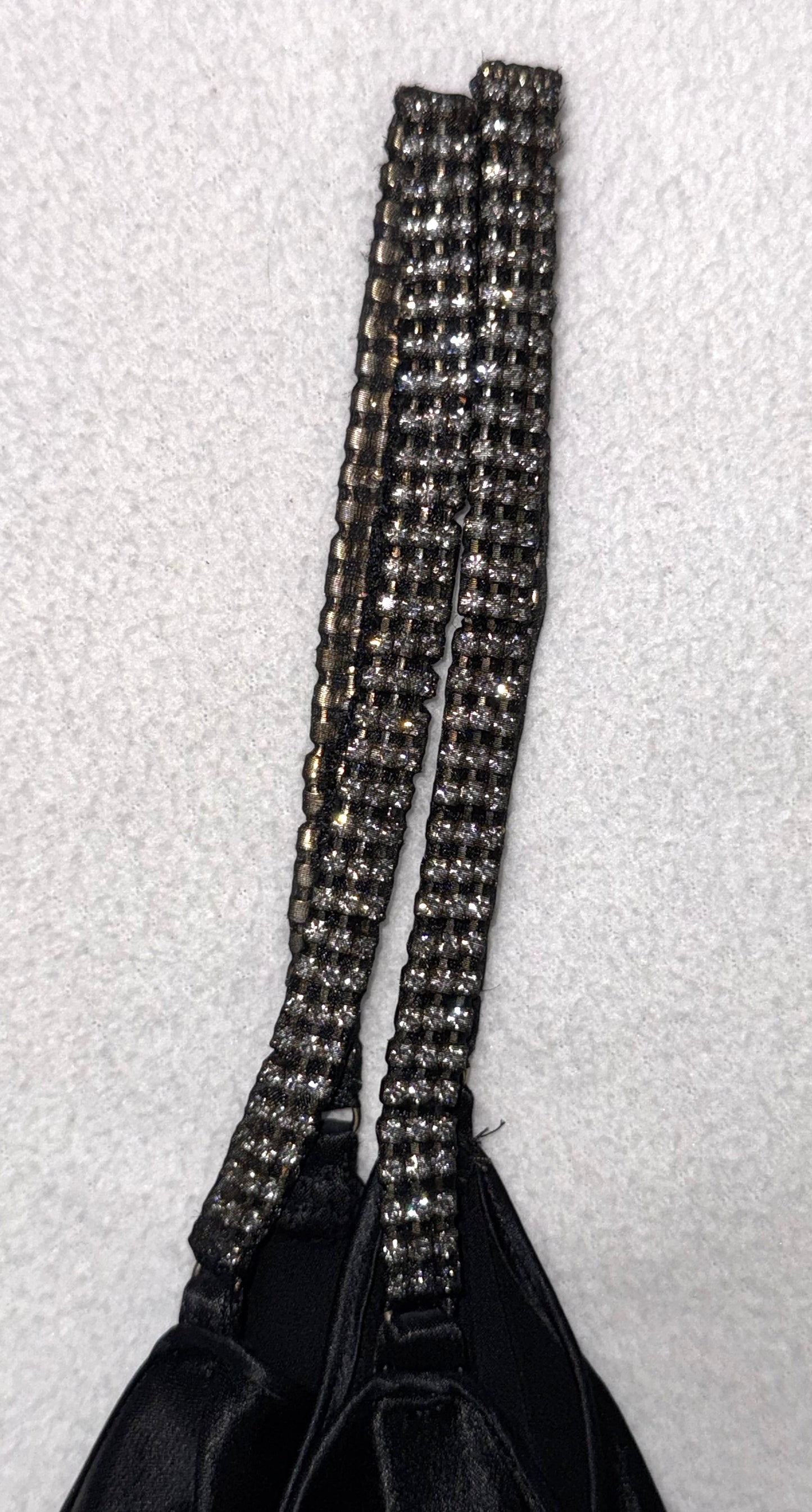 S/S 2003 John Galliano Black Satin Crystal Straps Mermaid Gown Dress w Train