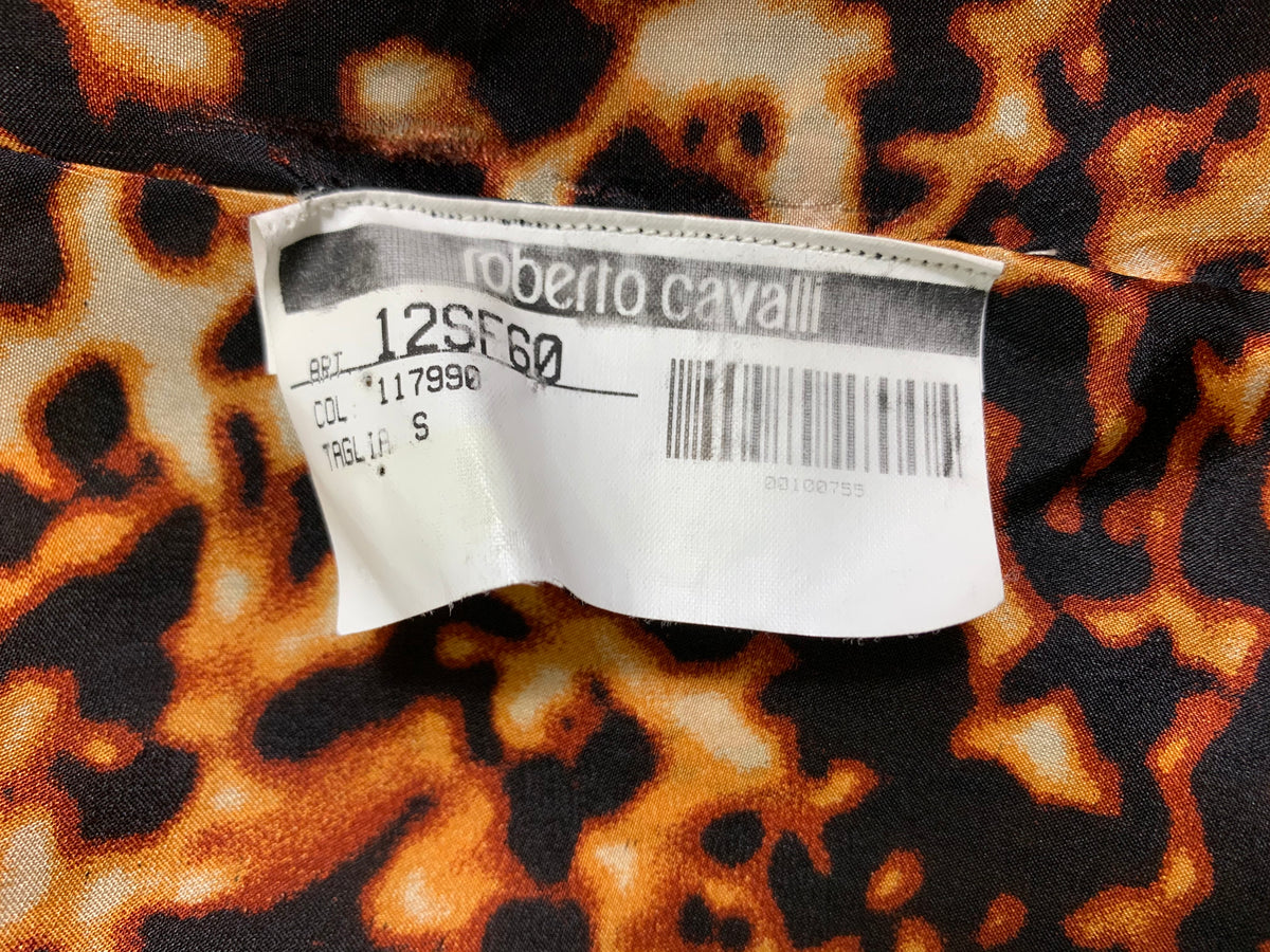 S/S 2003 Roberto Cavalli EXTREMELY RARE Extra Long Silk Reversible Kimono Dress Gown w Corset