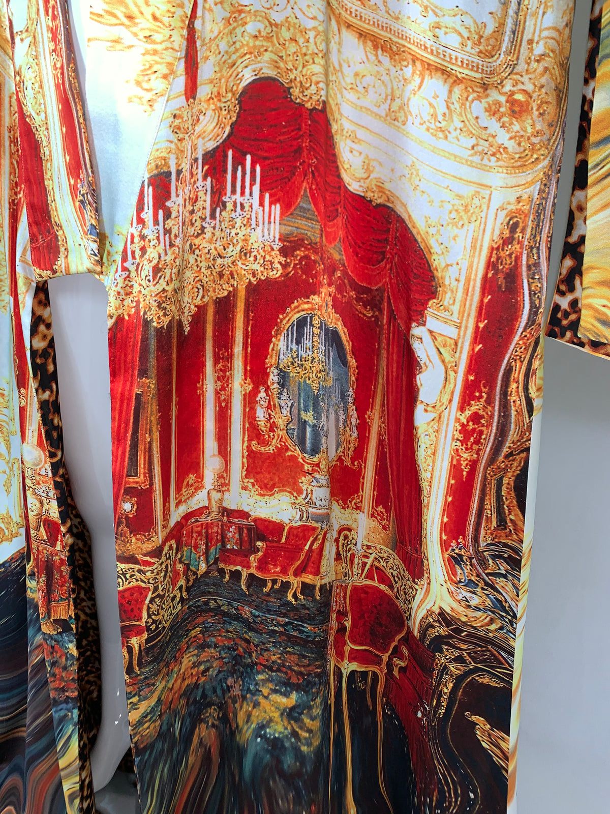 S/S 2003 Roberto Cavalli EXTREMELY RARE Extra Long Silk Reversible Kimono Dress Gown w Corset