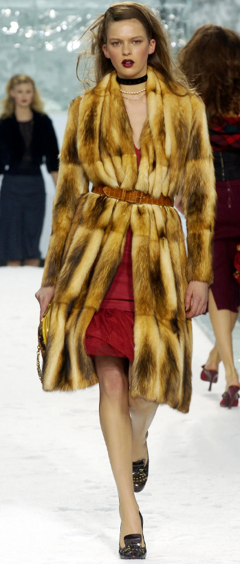F/W 2004 Louis Vuitton by Marc Jacobs Runway Fitch Fur Long Coat